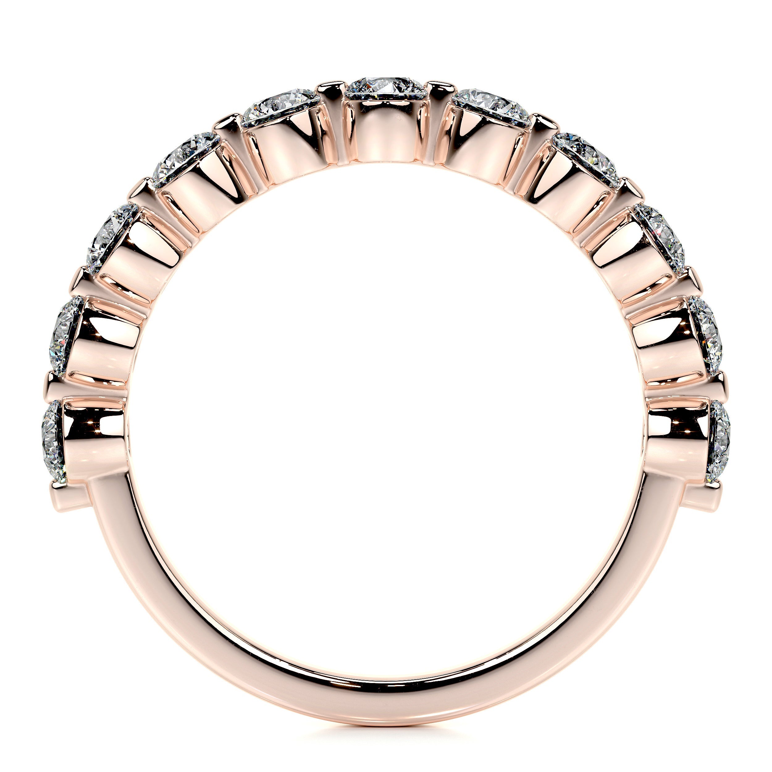 Josie Lab Grown Half-Eternity Wedding Ring (1 Carat) -14K Rose Gold (RTS)、mySite、hinf8tx79