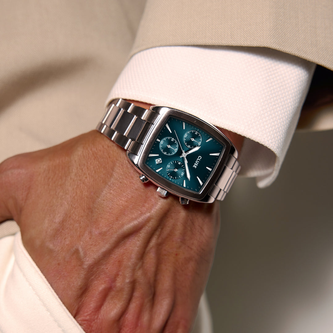 Quartaut Chrono Watch Steel, Blue, Silver Colour、mySite、botmansion