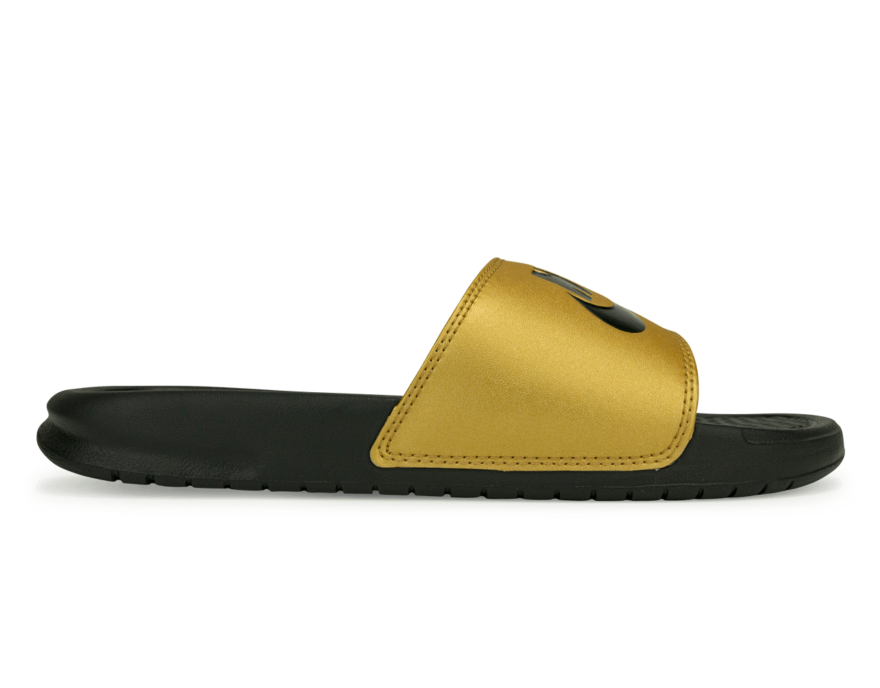 Nike Women's Benassi JDI Sandal Black/Metallic Gold、mySite、noshort