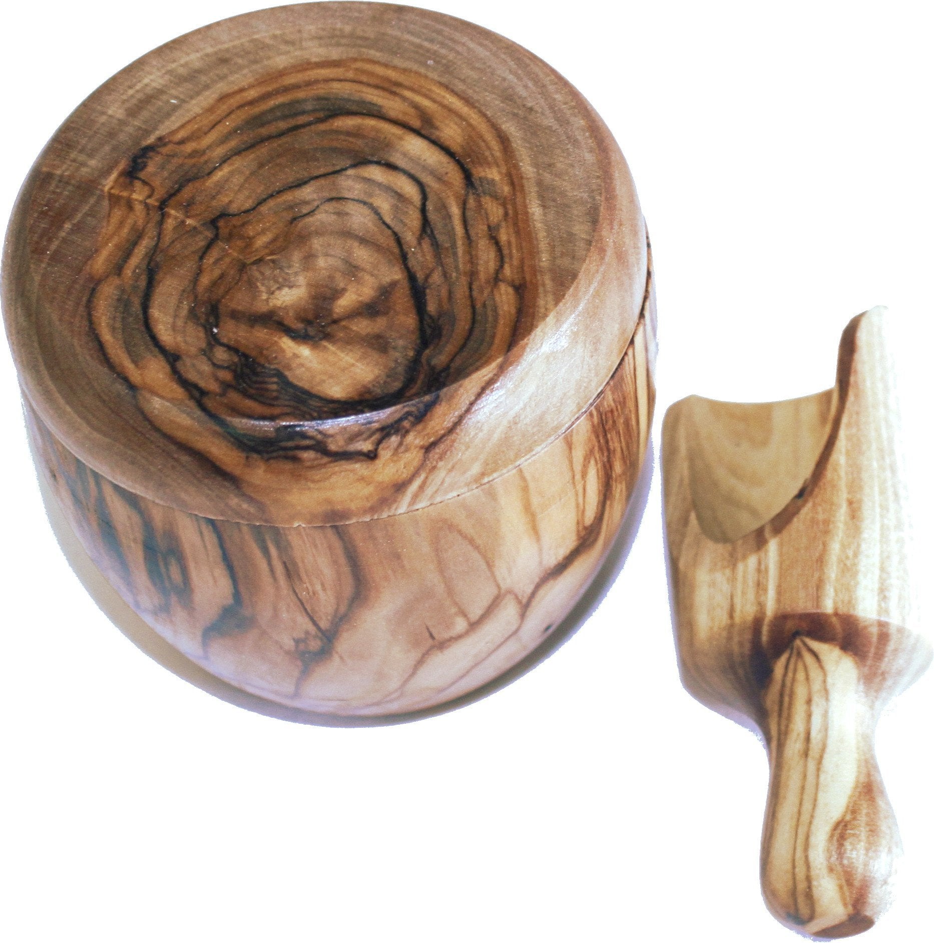  Olive wood Salt Cellar with Olive wood Salt Spoon set (3 Inch each) - Asfour Outlet Trademark、mySite、elrpsem3k