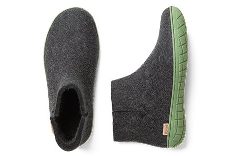  glerups Boot Charcoal with Green Rubber、mySite、preschool7hills