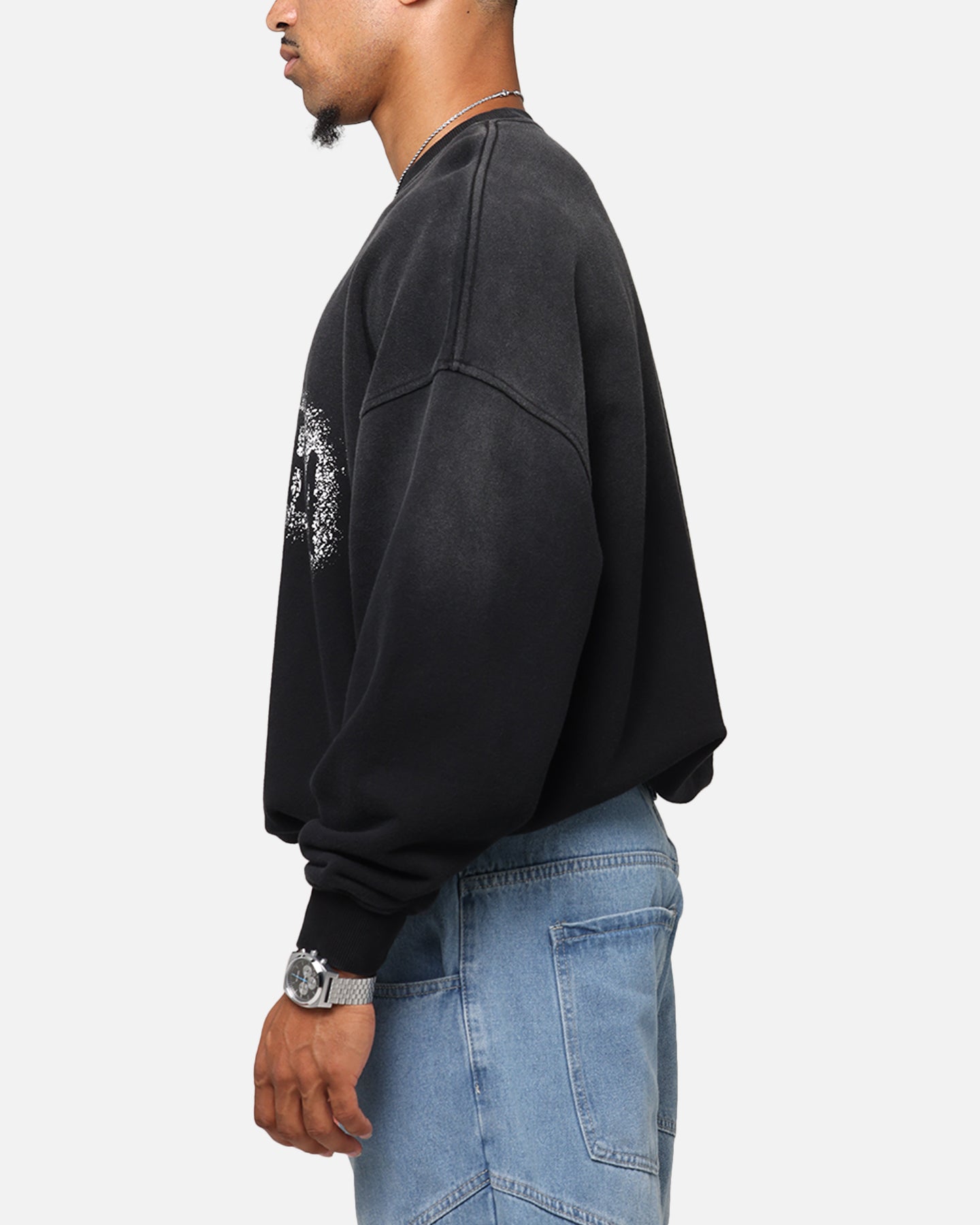 Saint Morta Spray Logo Crewneck Black、mySite、zt4zffjzw