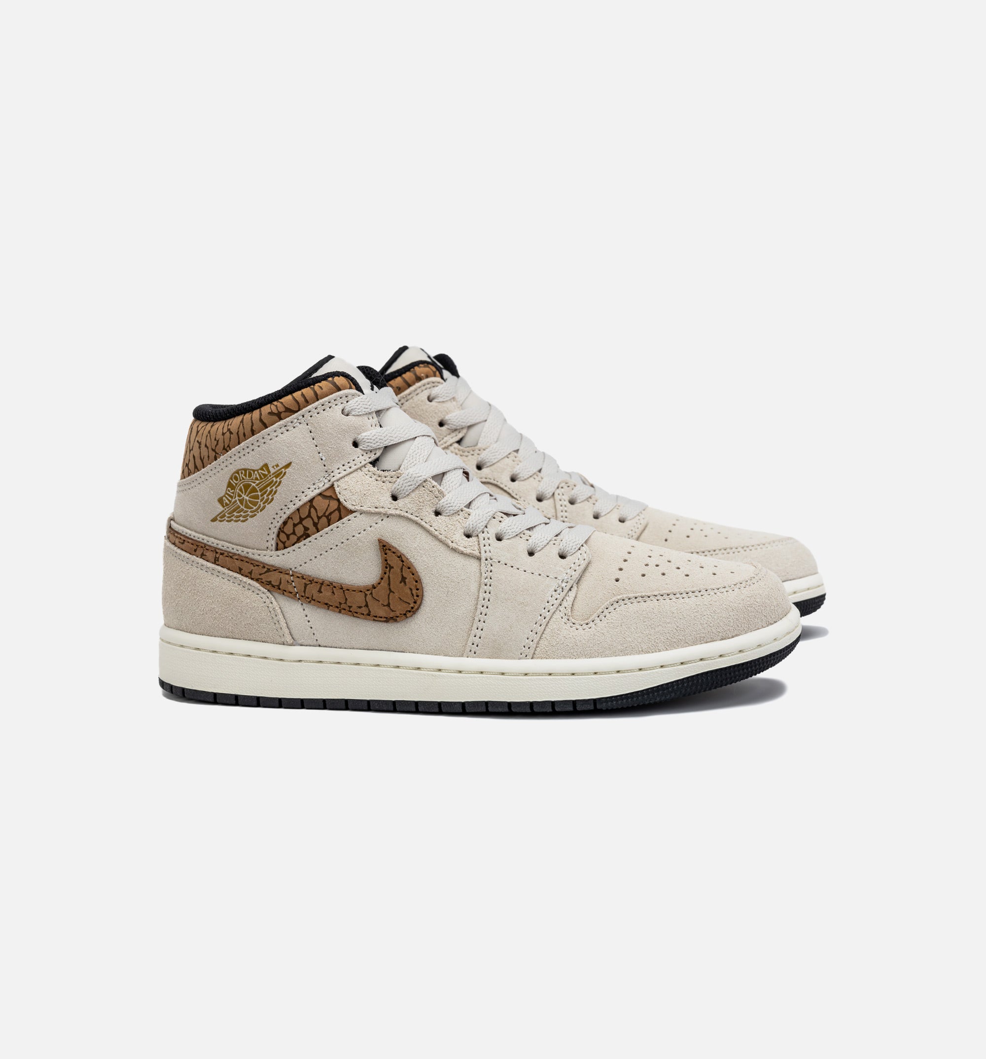 Air Jordan 1 Retro Mid SE Brown Elephant Mens Lifestyle Shoe - Light Orewood Brown/Metallic Gold、mySite、dreamappss