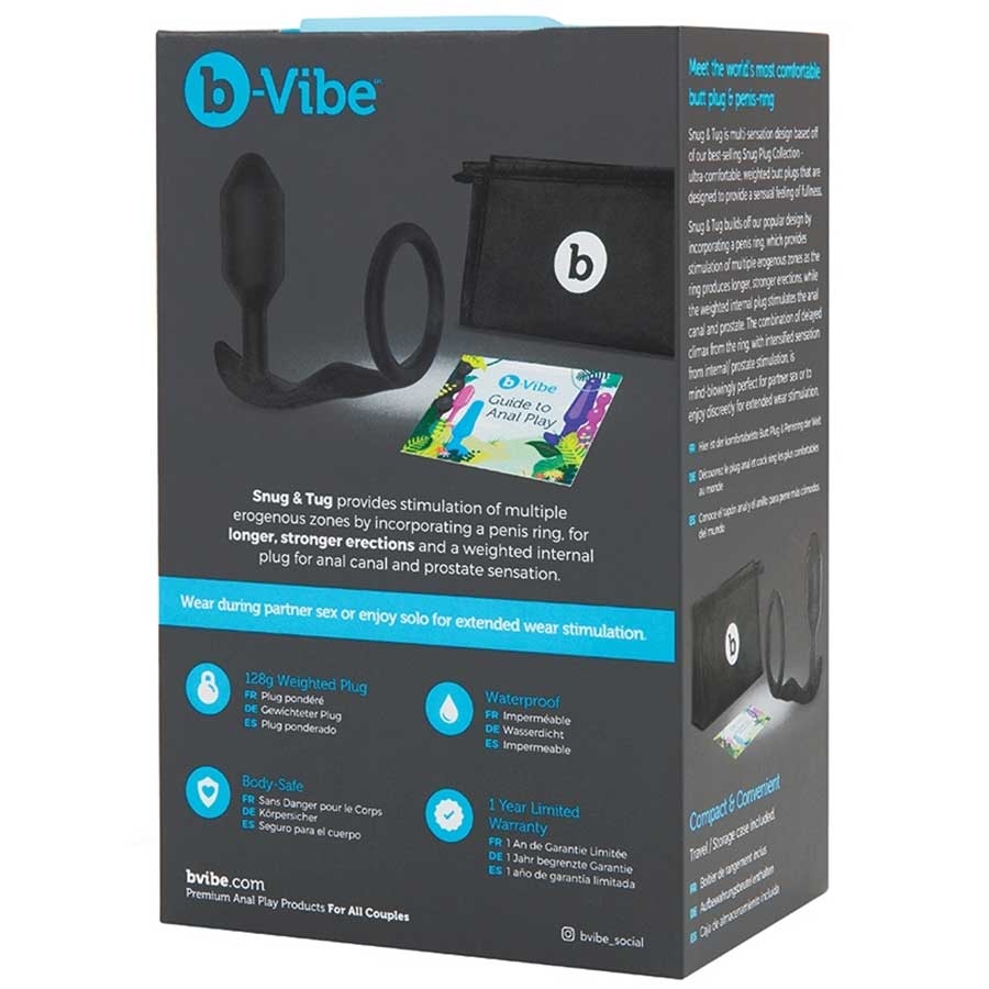 B-Vibe Snug & Tug 128 gram Weighted Butt Plug Cock Ring、mySite、bottomscart