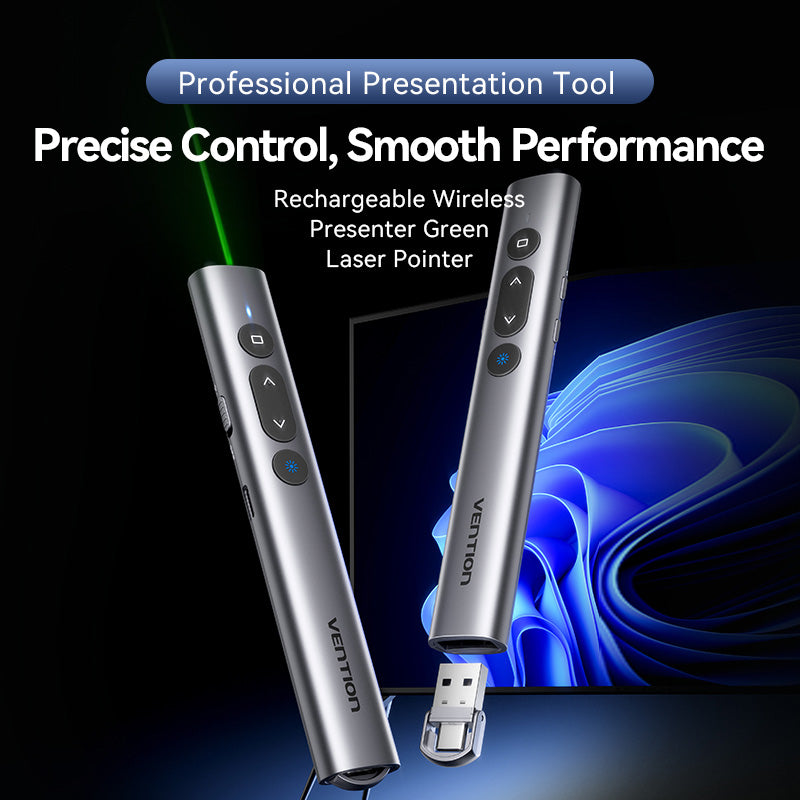 Vention Wireless PowerPoint Presentation Clicker with Green Laser Pointer、mySite、fannypackpong