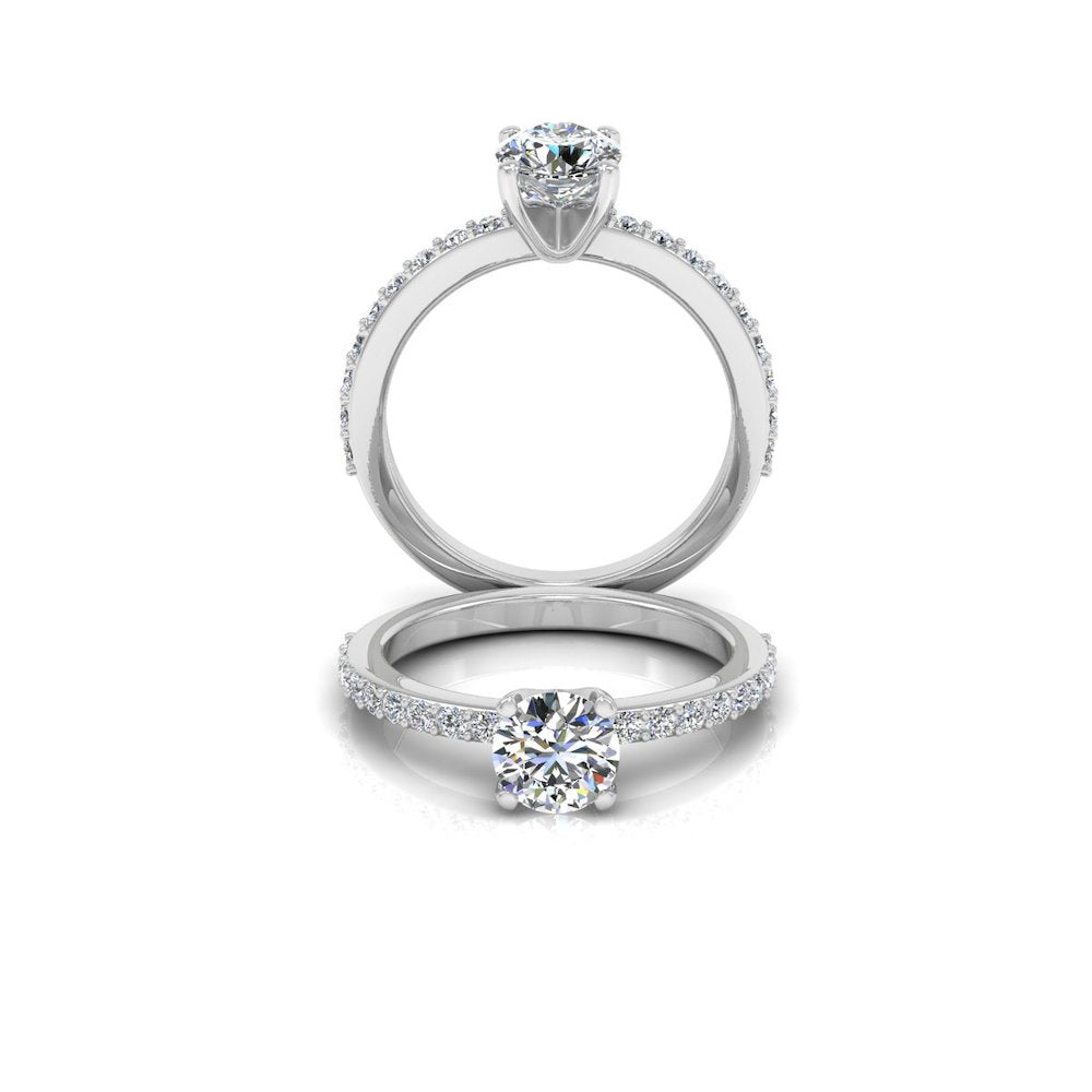 Semi Eternity Moissanite Brilliant Cut Engagement Ring、mySite、hinf8tx79