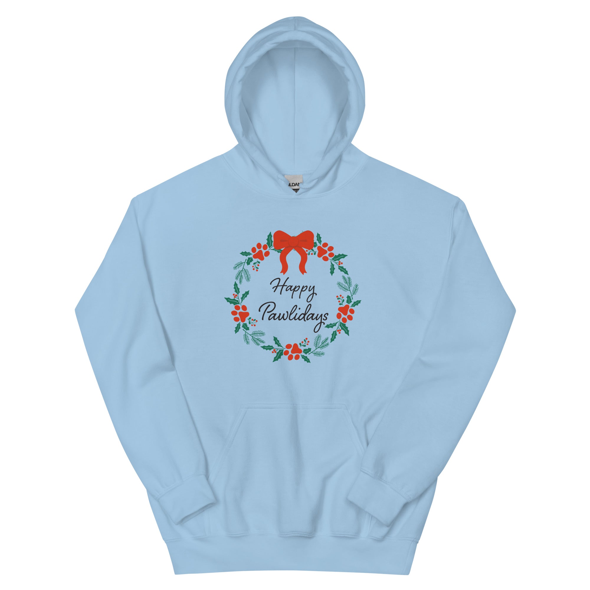 Happy Pawlidays Wreath Hoodie、mySite、camillekostekn