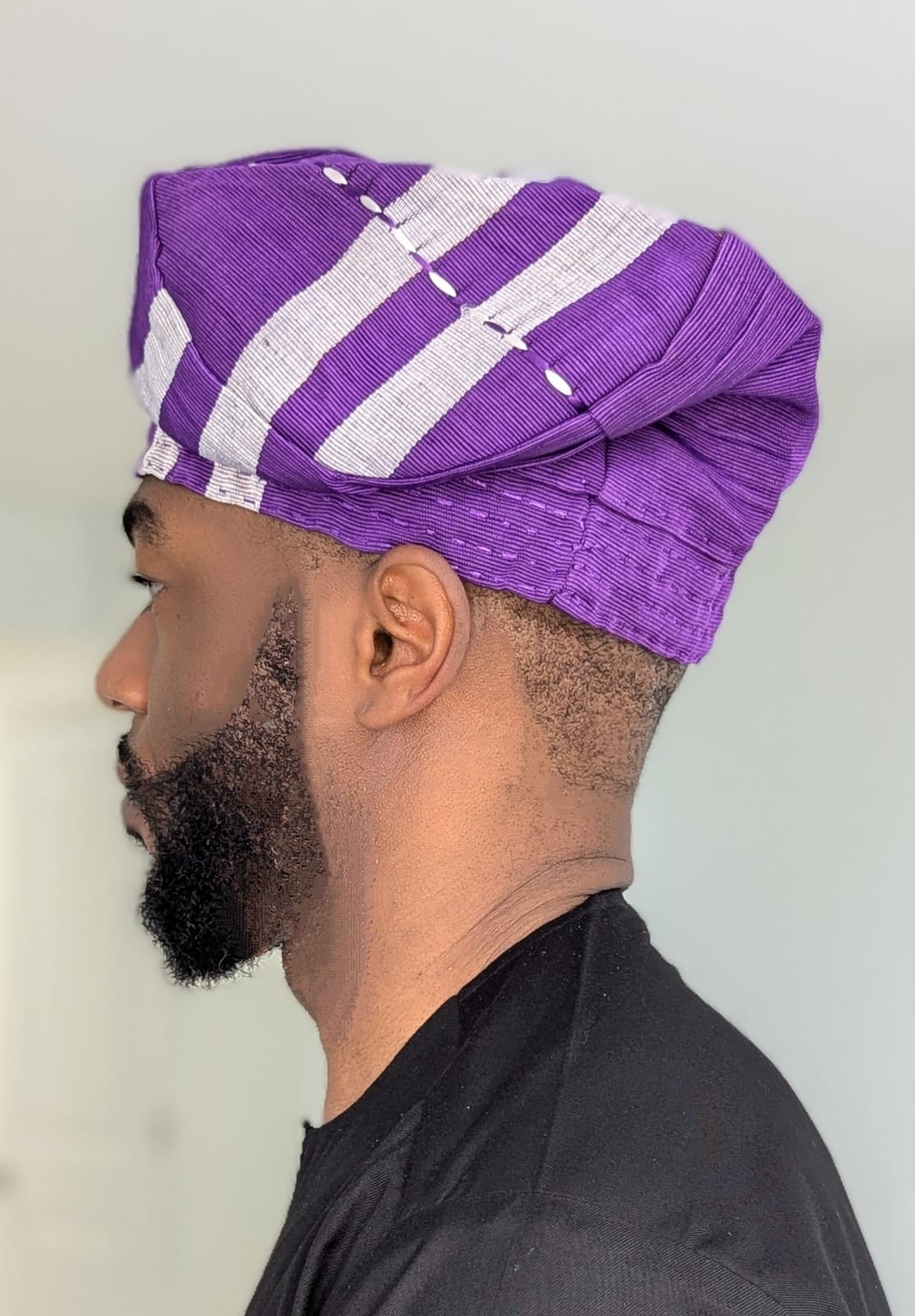 Dupsie's Purple Irewole Aso Oke Fila Kufi Cap African Hat DPAHPS11、mySite、solidvoid