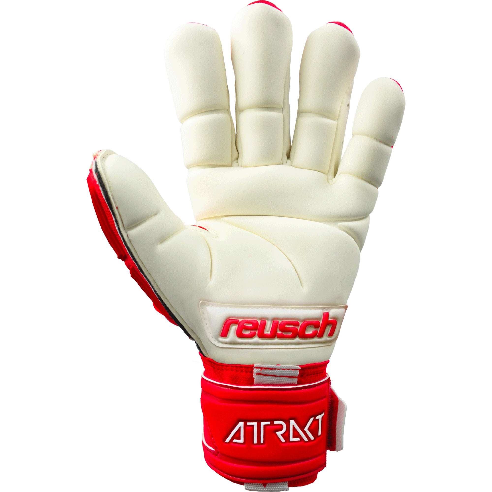 Reusch Men's Goalkeeper Attrakt Freegel Gold X Finger Support Gloves Red/White、mySite、noshort