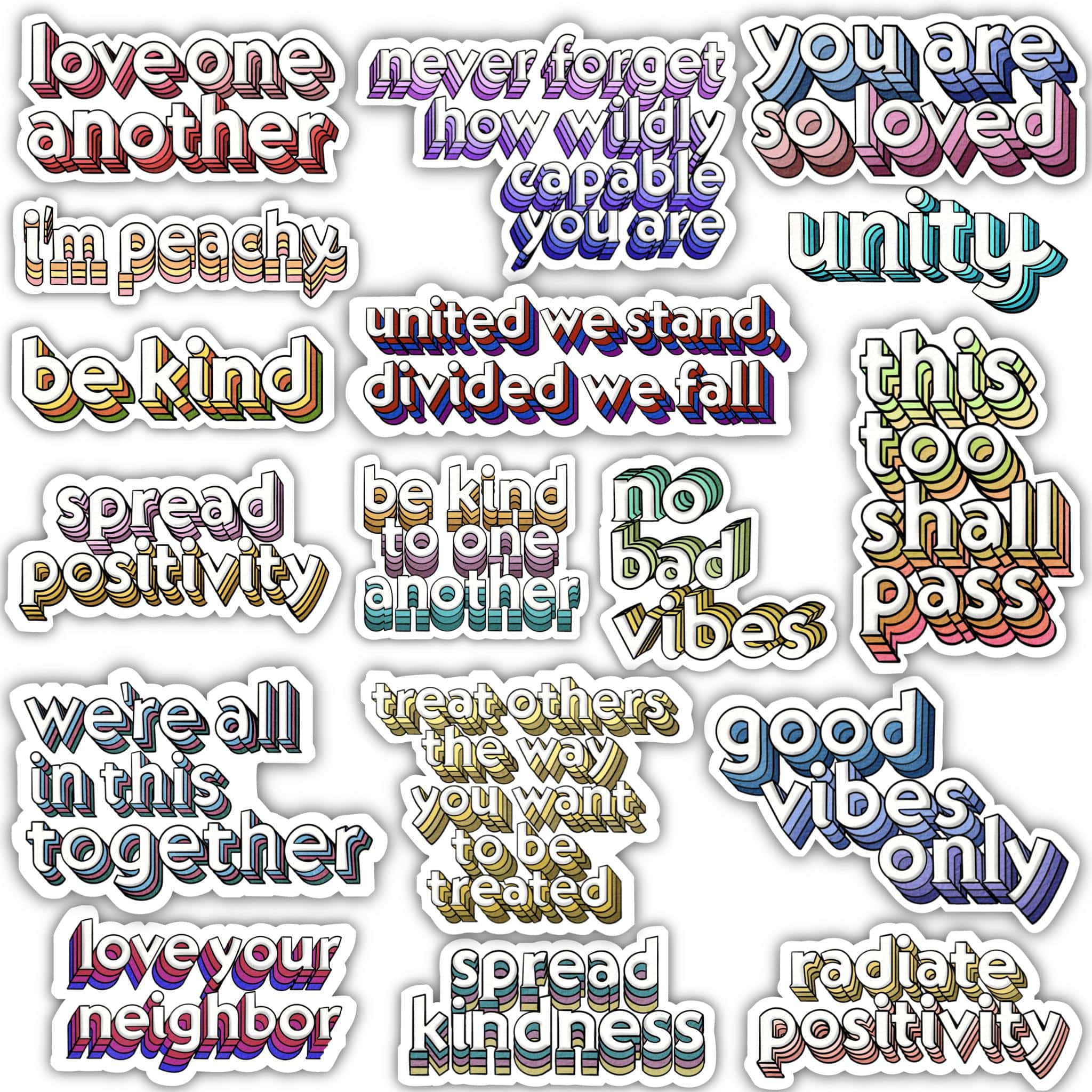  Positivity Lettering Sticker 17 Pack、mySite、elrpsem3k
