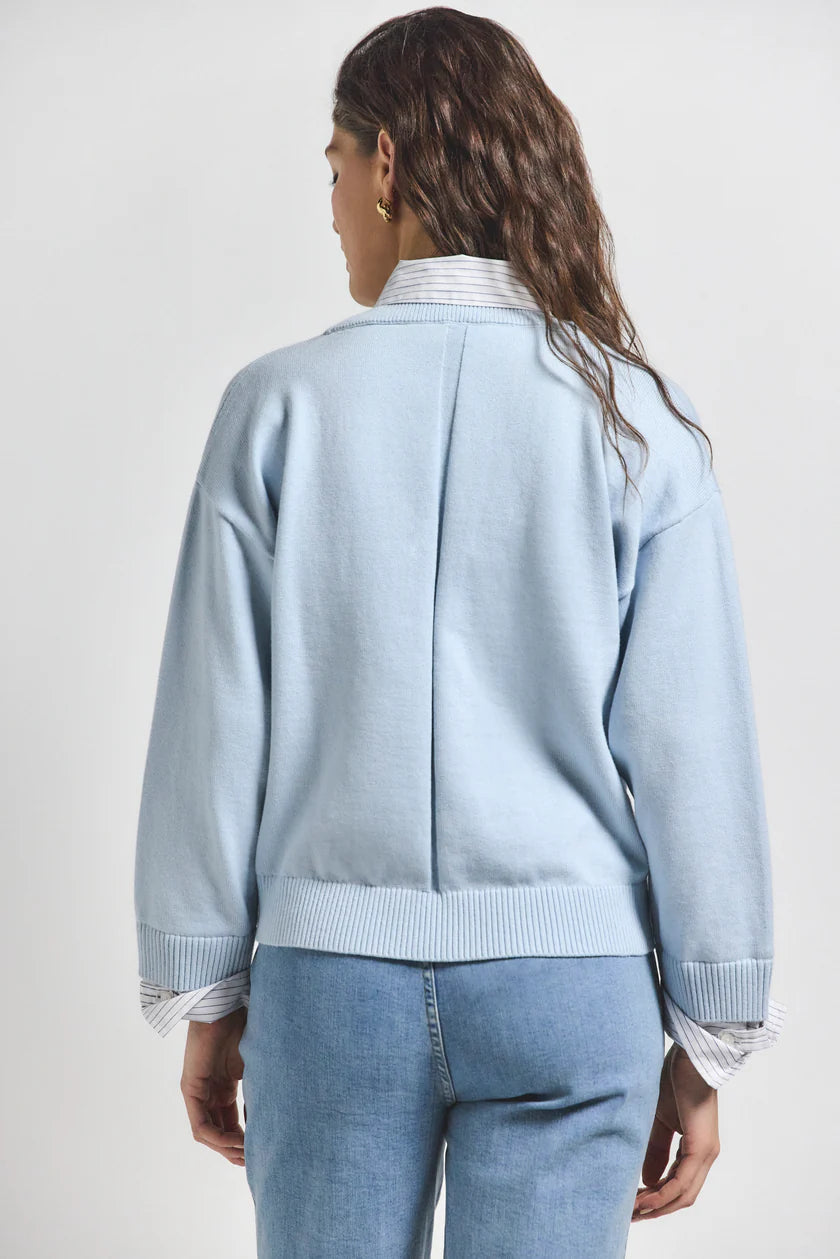 Derek Lam 10 Crosby Rida Mixed Media Sweater - Final Sale、mySite、noshort
