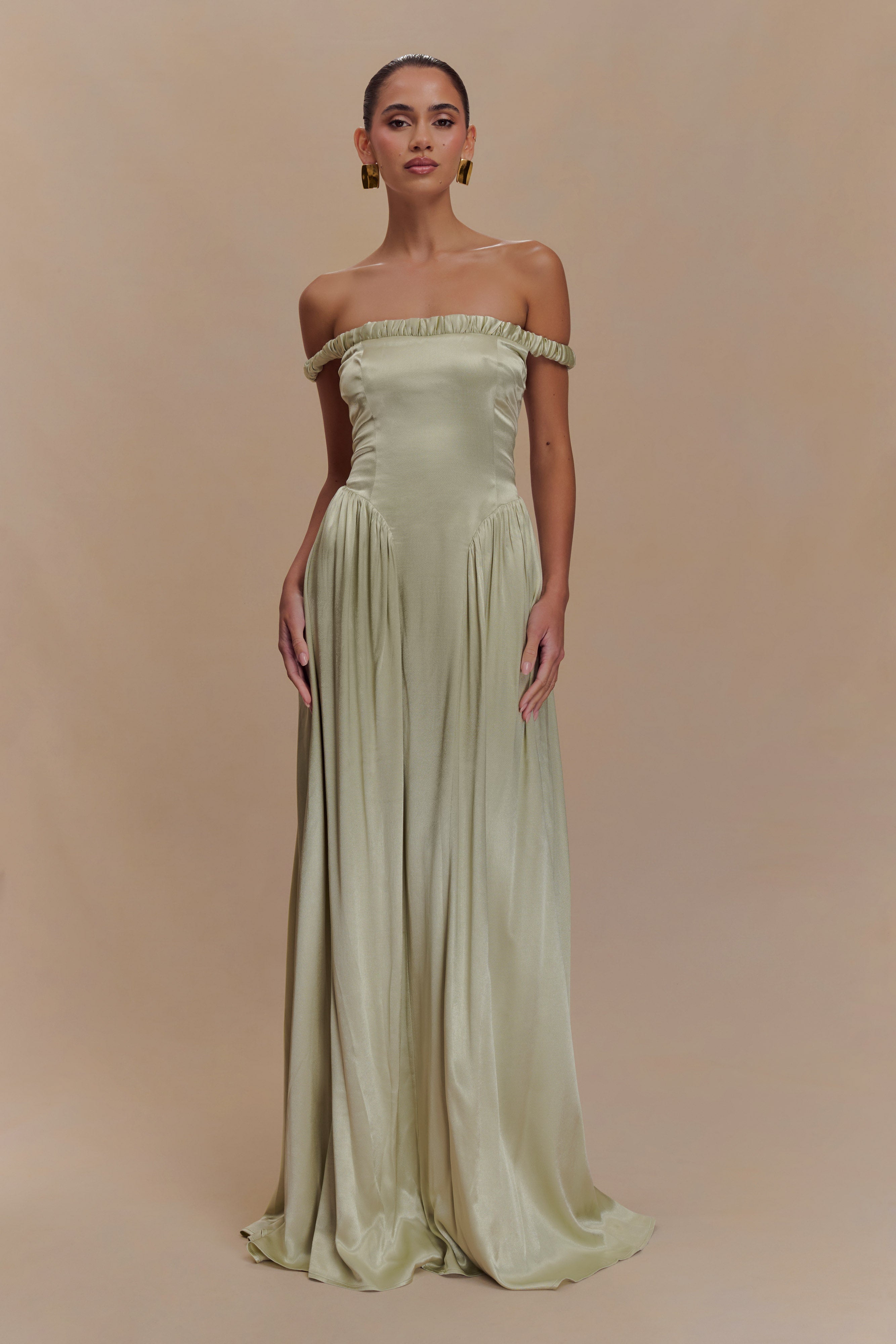 Coco Dropped Waist Maxi Dress - Sage、mySite、solidvoid