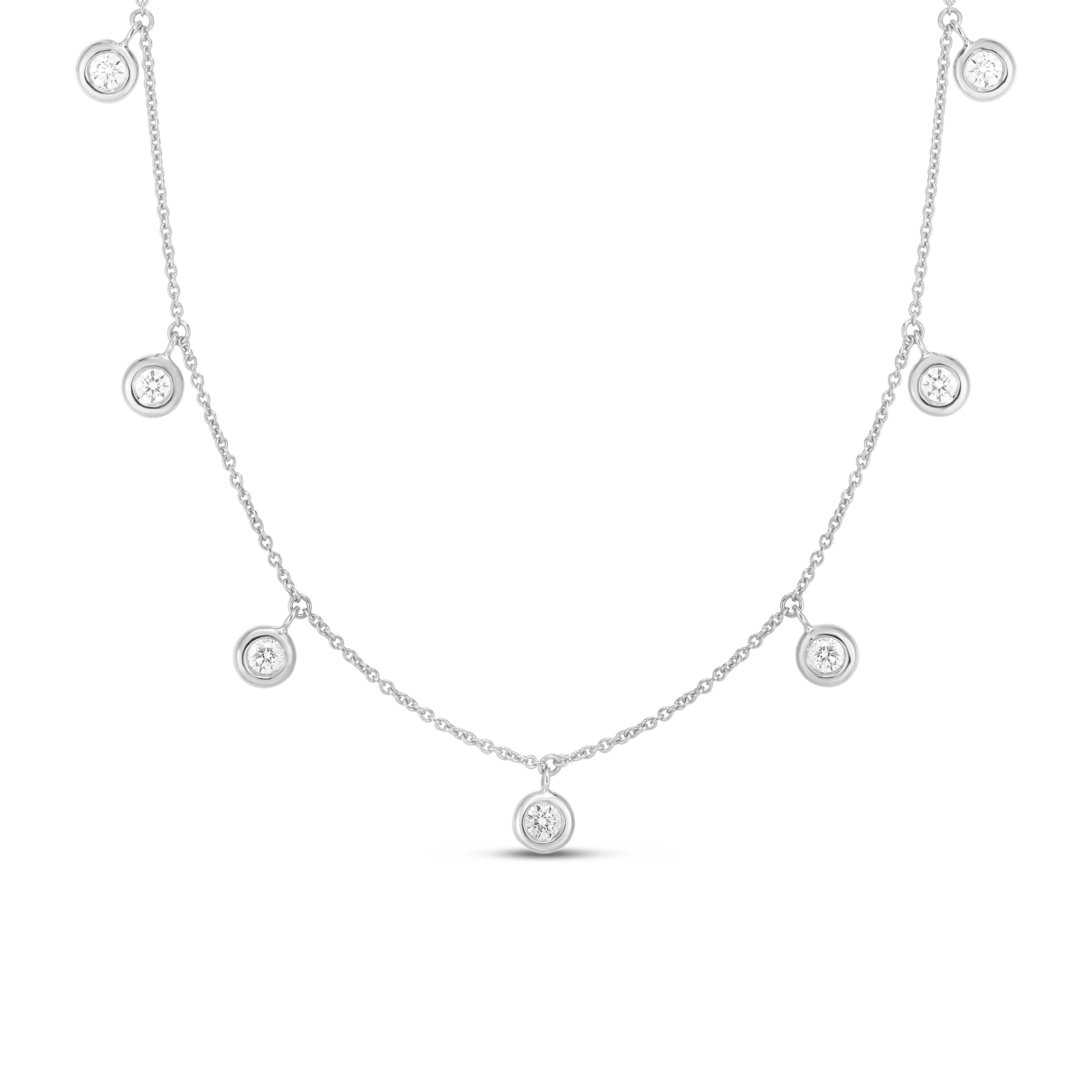 18K Gold Diamonds By The Inch Dangling Seven Station Necklace、mySite、hinf8tx79