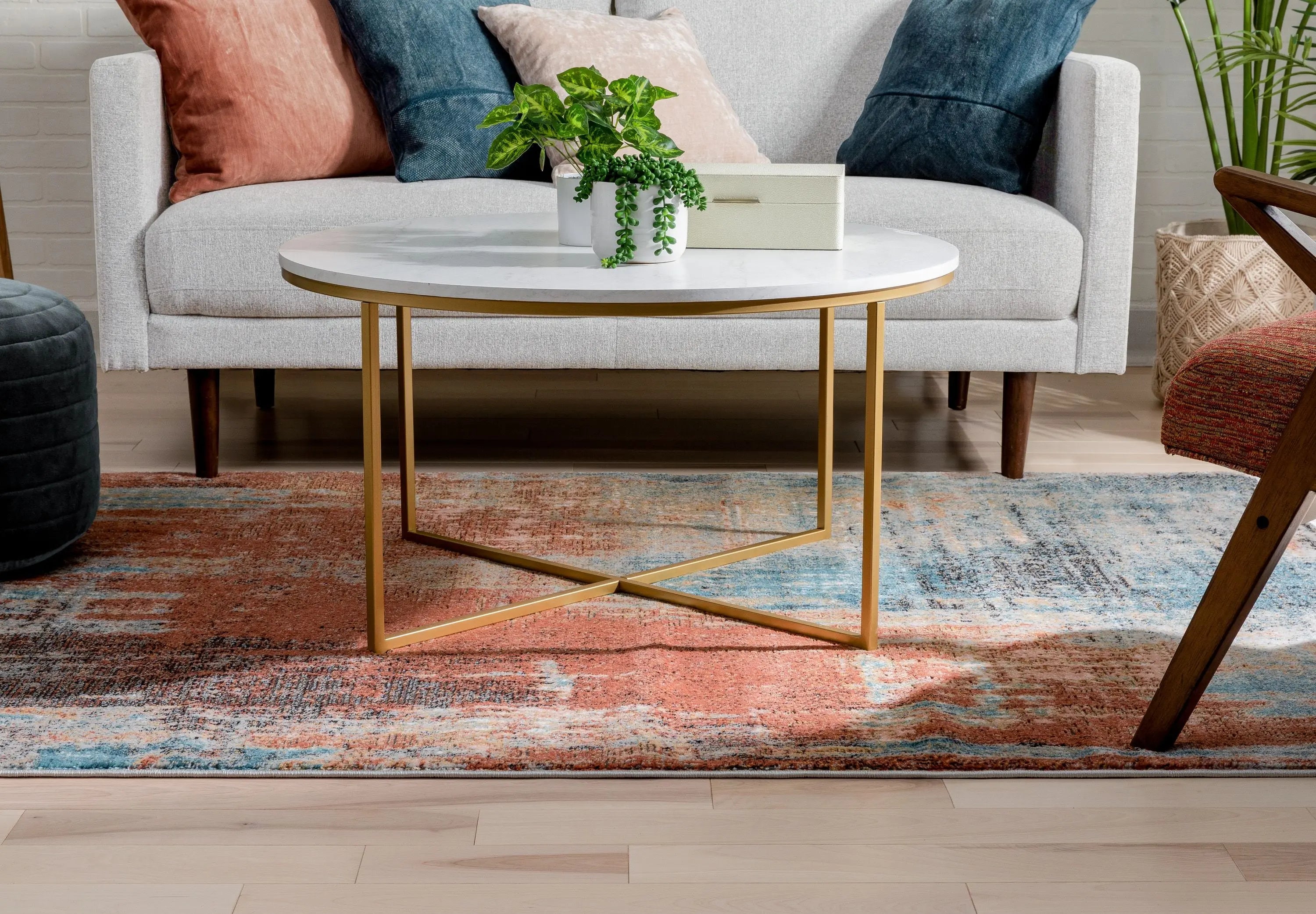 Regen Bohemian Modern Abstract Distressed Multi 2'3 x 7'3 Runner Rug、mySite、gigharbornorthrealestate