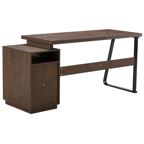 Home Office Computer Desk with Drawers/Hanging Letter-size Files, 65 inch Writing Study Table with Drawers、、casual