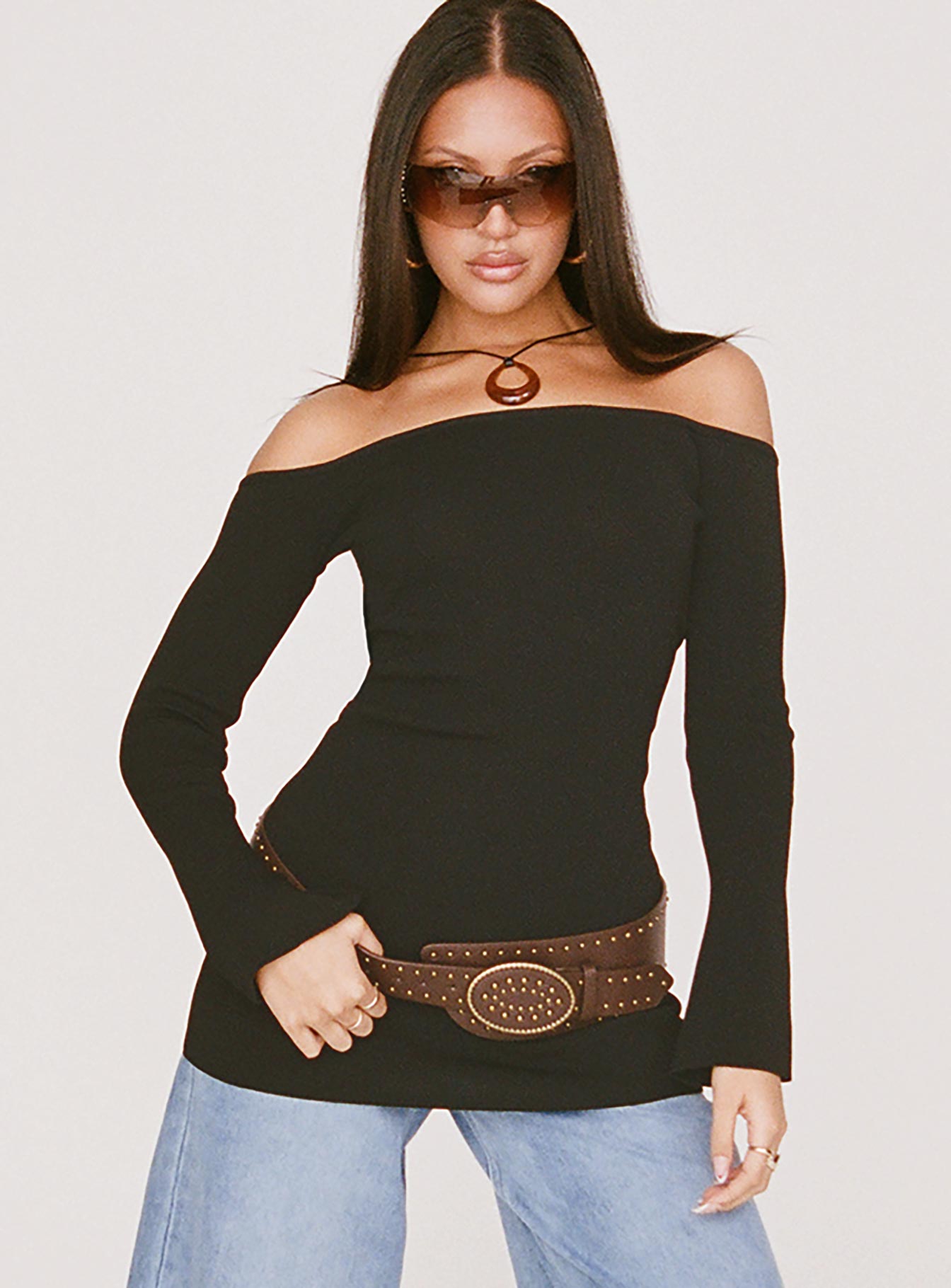 Parisa Long Sleeve Mini Dress Black Tall、mySite、solidvoid