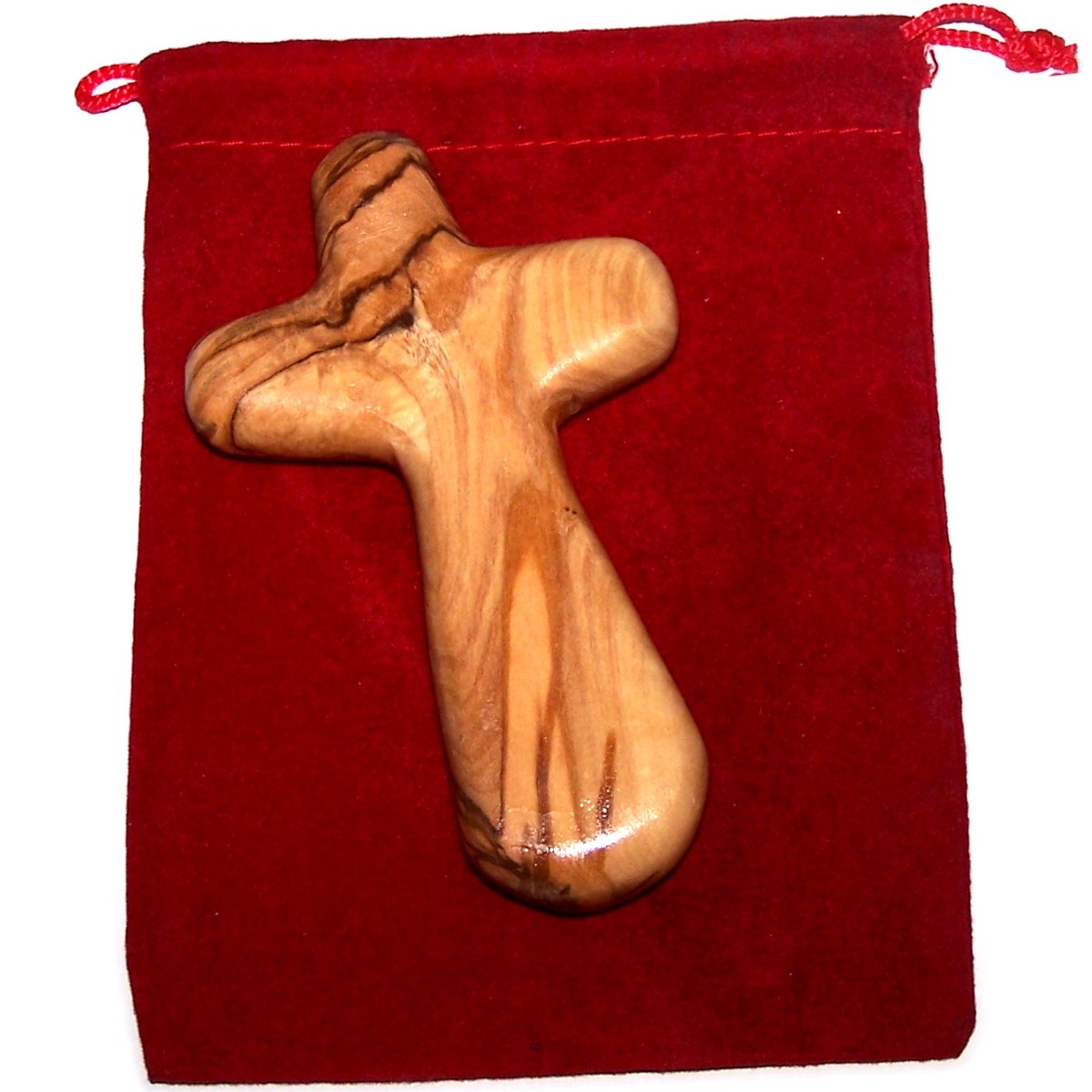 Holy Land Market Comfort/Holding Cross Also Known as Palm or Hand Cross With Velvet Bag And Two Certificates (4 Inches)、mySite、topwebapps