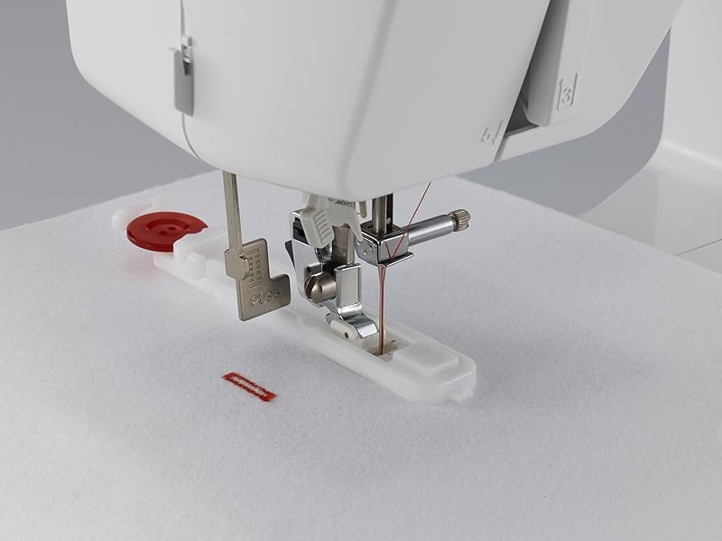 Brother XM3700 Sewing Machine sewing a series of button holes, with included foot setting size