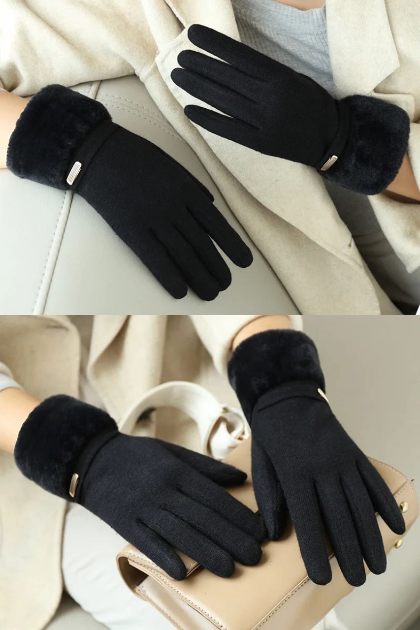  Faux Fur Gloves (Black)、mySite、merchandisen