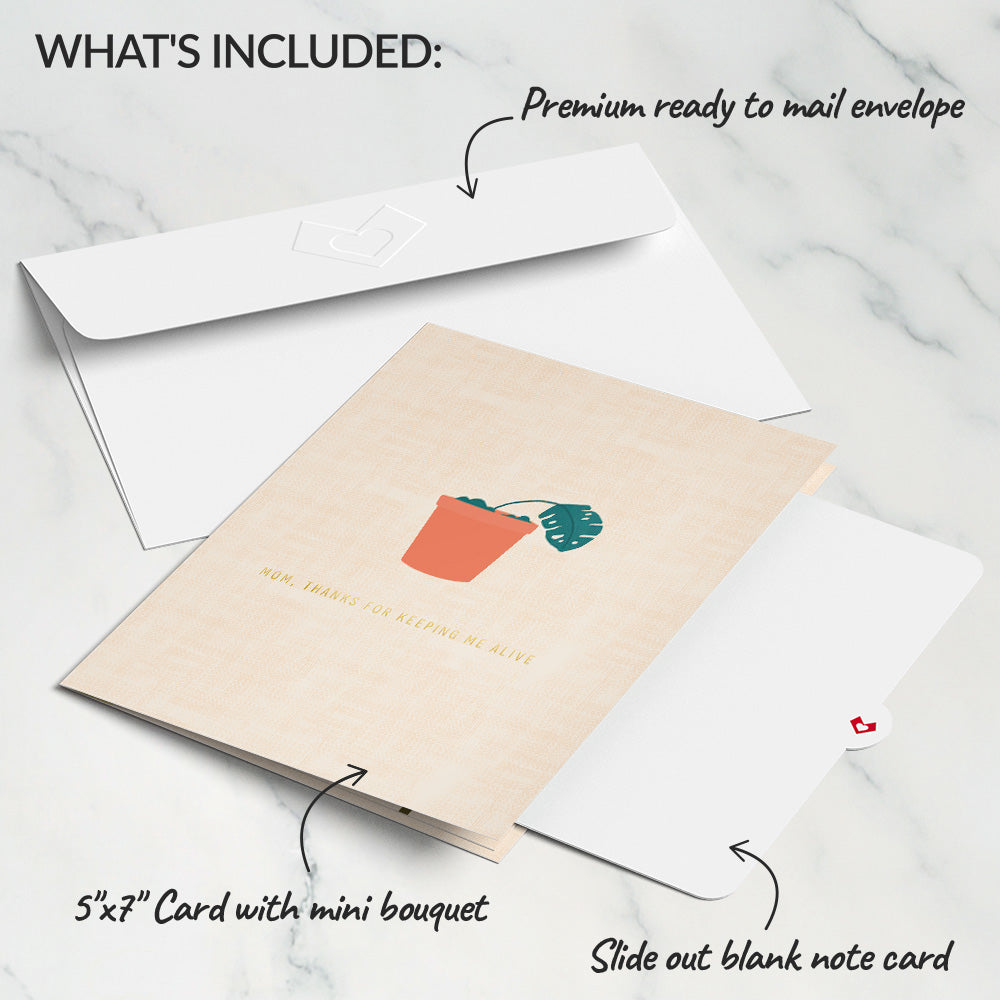 Thanks for Keeping Me Alive Mother’s Day Card with Mini Bouquet、mySite、solidvoid