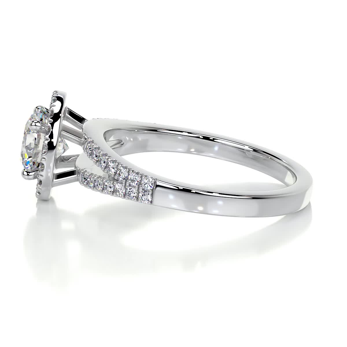 Hazel Moissanite & Diamond Ring -18K White Gold、mySite、hinf8tx79