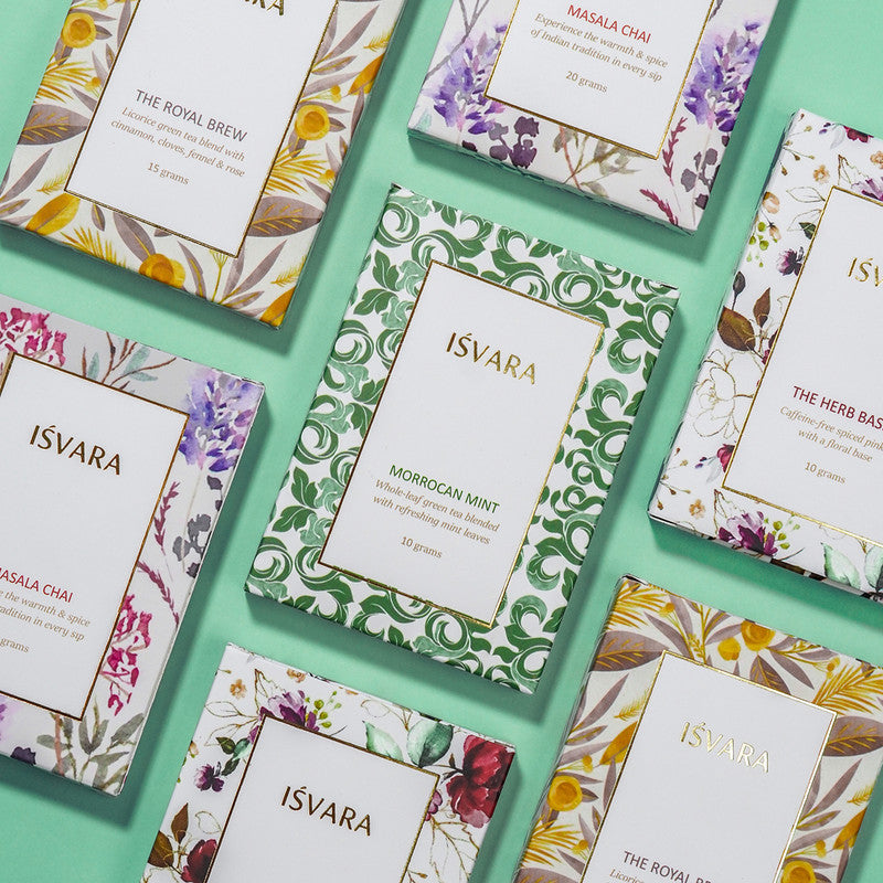 Tea Medley Gift Set | Set of 4 | The Herb Basket | The Royal Brew | Masala Chai 20 | Moroccan Mint、mySite、camillekostekn