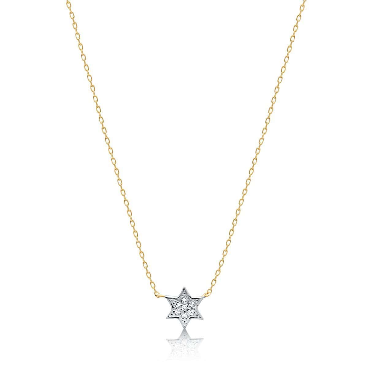 Petite Diamond Jewish Star Necklace in 14k Yellow Gold、mySite、topwebapps