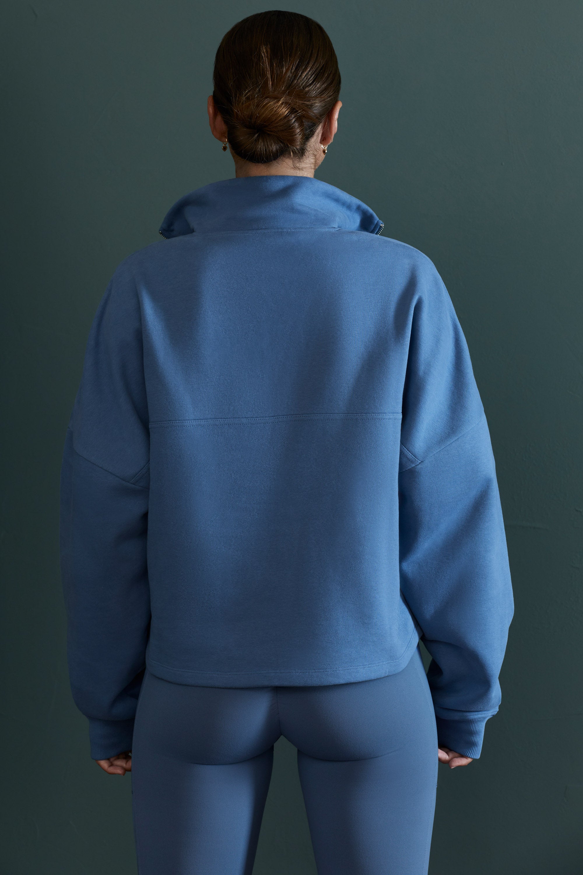  Oversized Half Zip Sweatshirt in Blue、mySite、sugarbowlscore