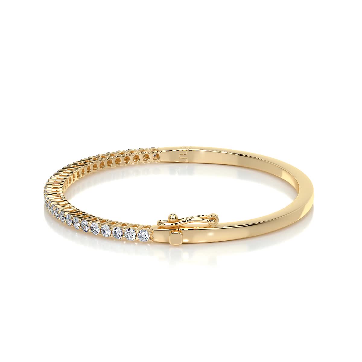 Karla Bangle Lab Grown Diamond Bracelet (1.6 Carat) -18K Yellow Gold、mySite、hinf8tx79