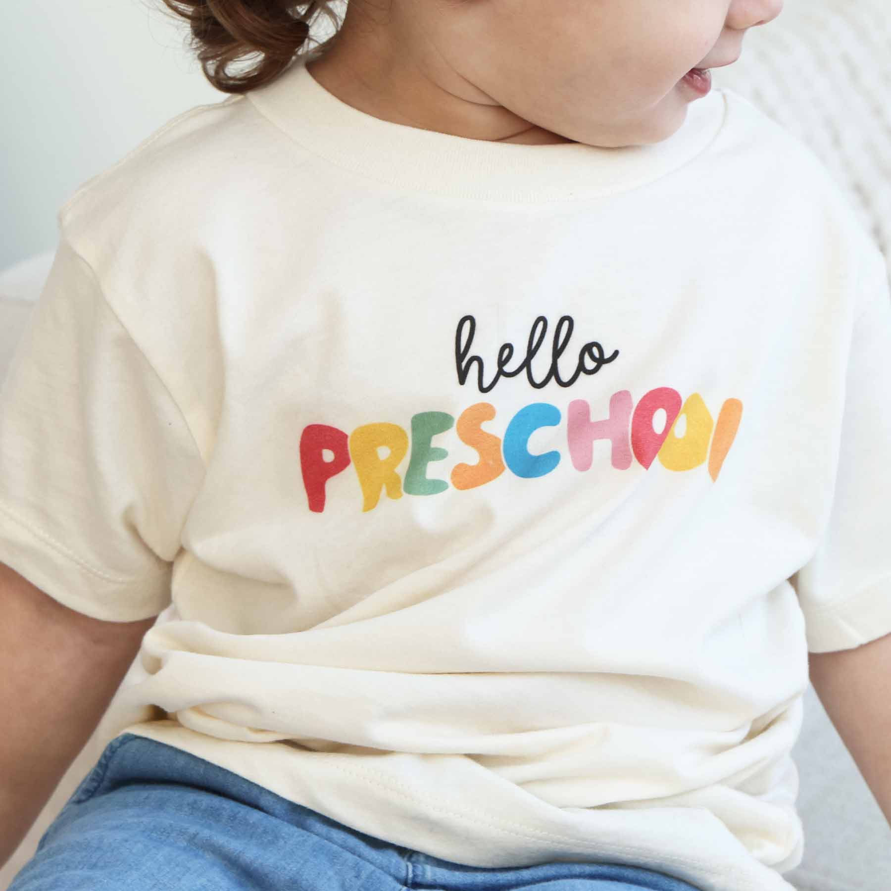  Hello New Grade Kids Graphic Tee | Natural、mySite、layawaytickets