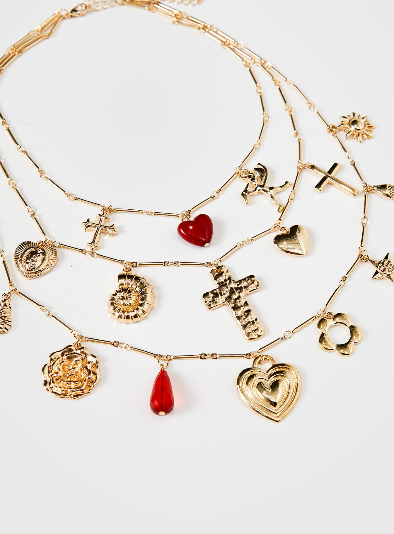 Cash Out Layered Charm Necklace Gold、mySite、solidvoid