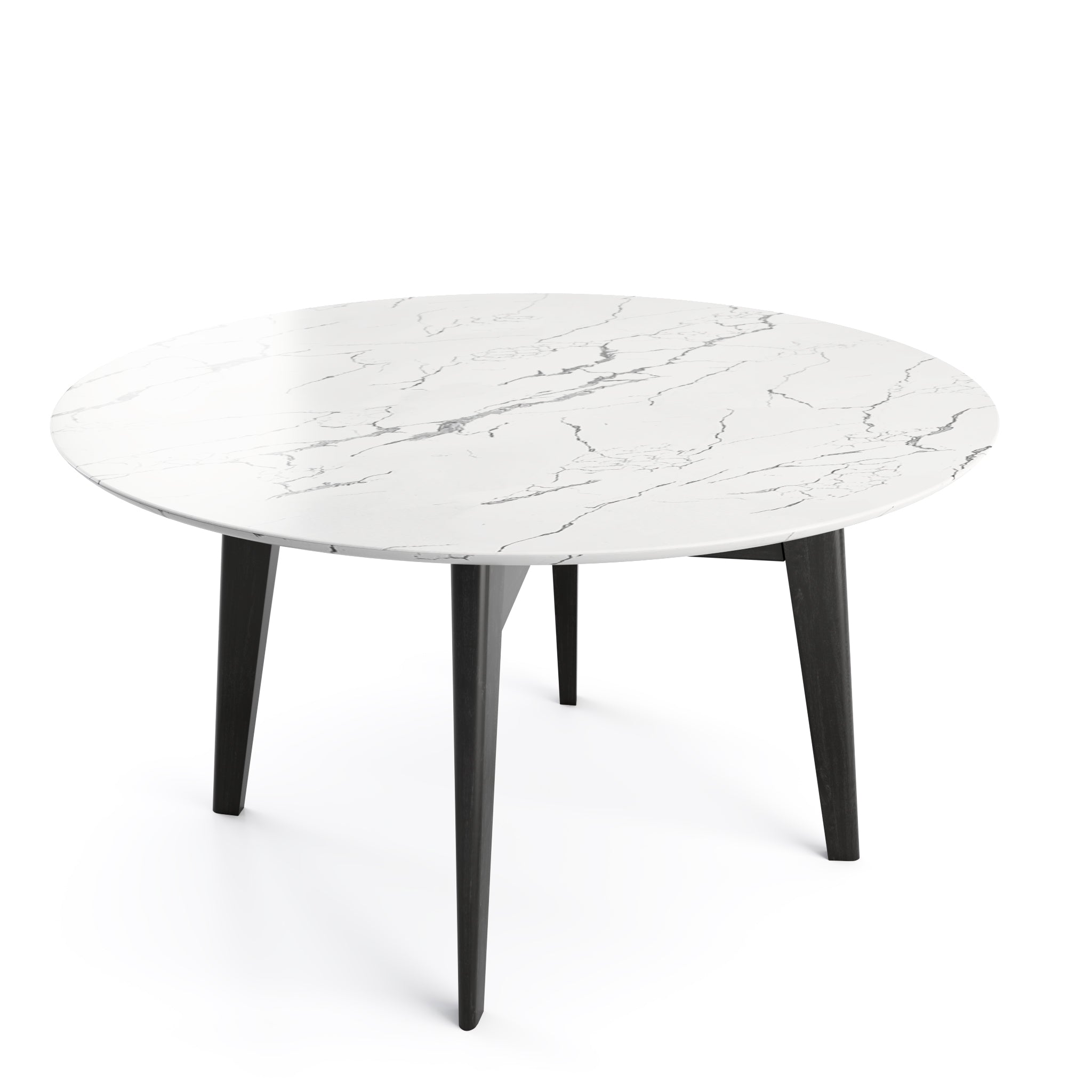  Abrey Dining Table with Marble Top in Walnut and Matt Black Finish、mySite、sugarbowlscore