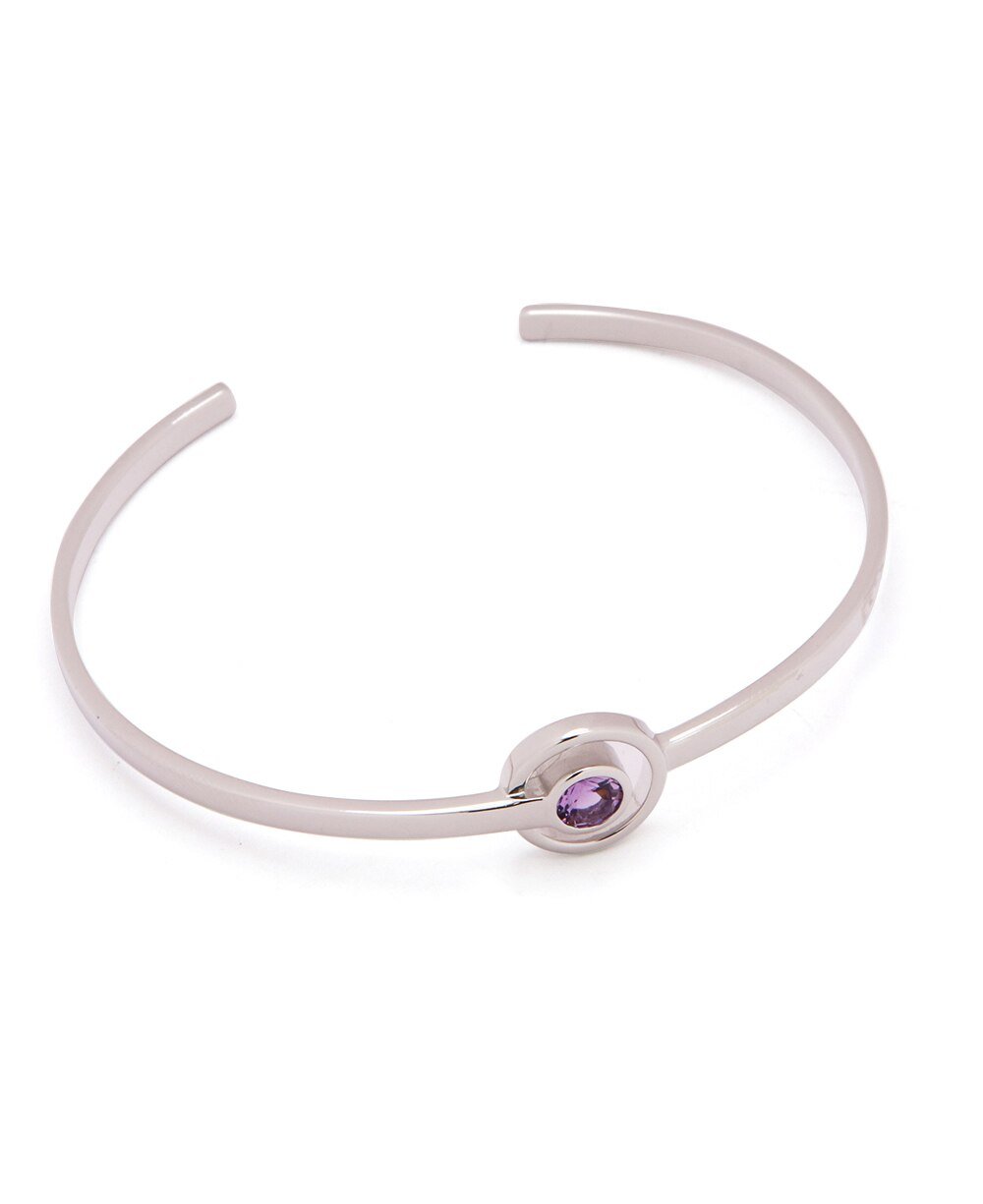 Modern Amethyst Cuff Bracelet,Sterling Silver、mySite、topwebapps