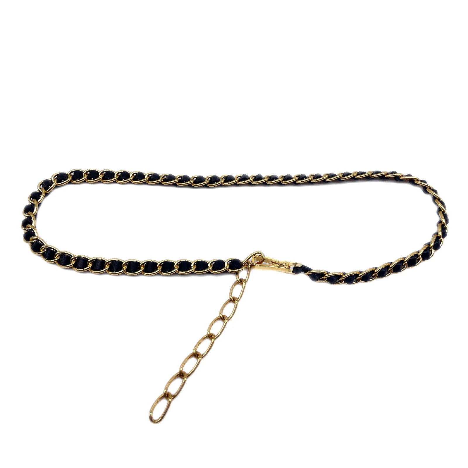 Streets Ahead Gigi Belt - Chic Italian Gold Chain Belt, Black、mySite、noshort