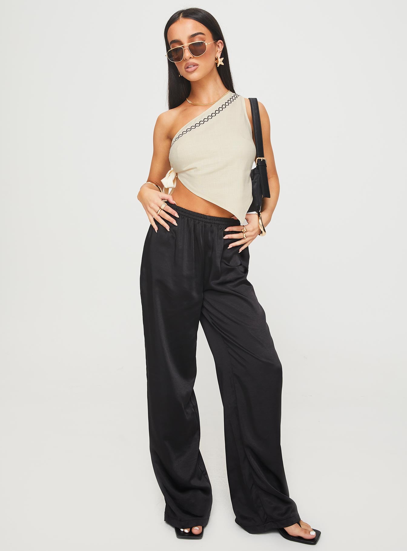 Frankle Top Cream/black、mySite、solidvoid