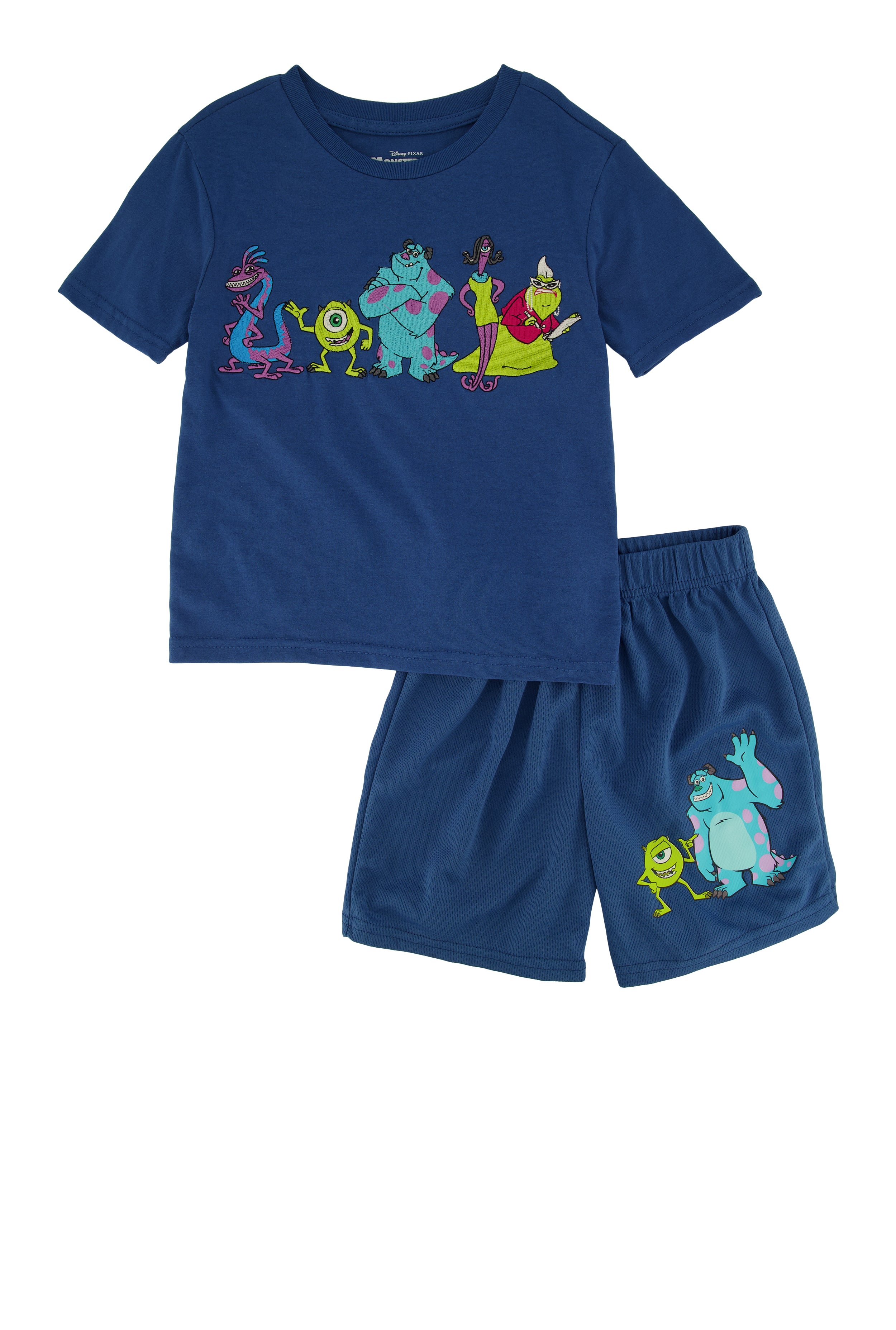 Little Boys Monsters Inc Embroidered Graphic Tee and Shorts、mySite、camillekostekn