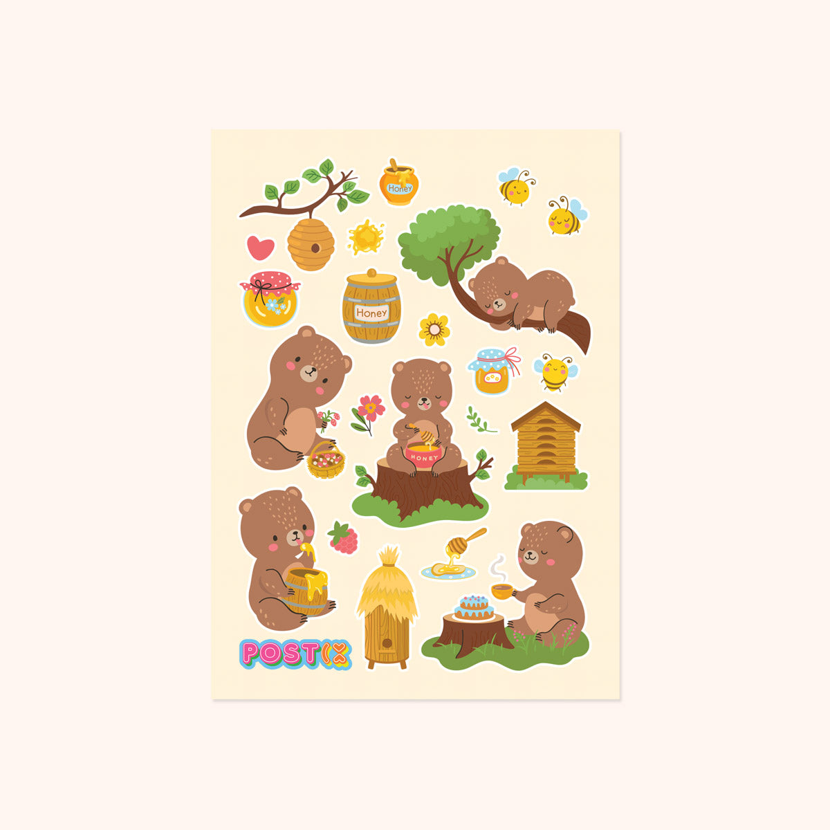  Honeybear Tea Party Sticker Sheet、mySite、ghnorth