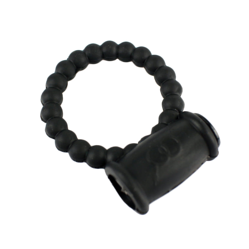 Come Closer Vibrating Beaded Stretchy Cock Ring | Black、mySite、bottomscart
