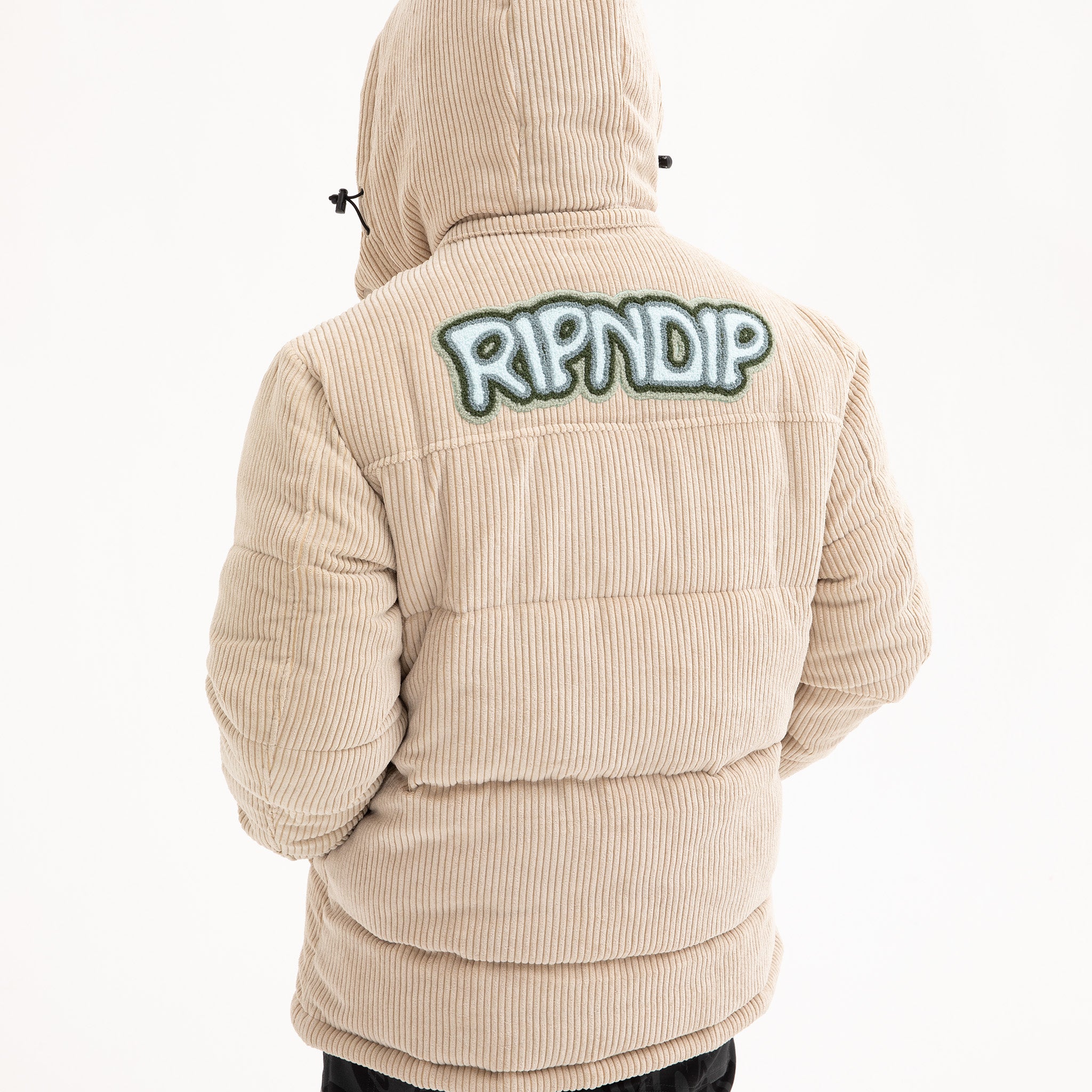  Intertwined Corduroy Puffer Jacket (Khaki)、mySite、merchandisen
