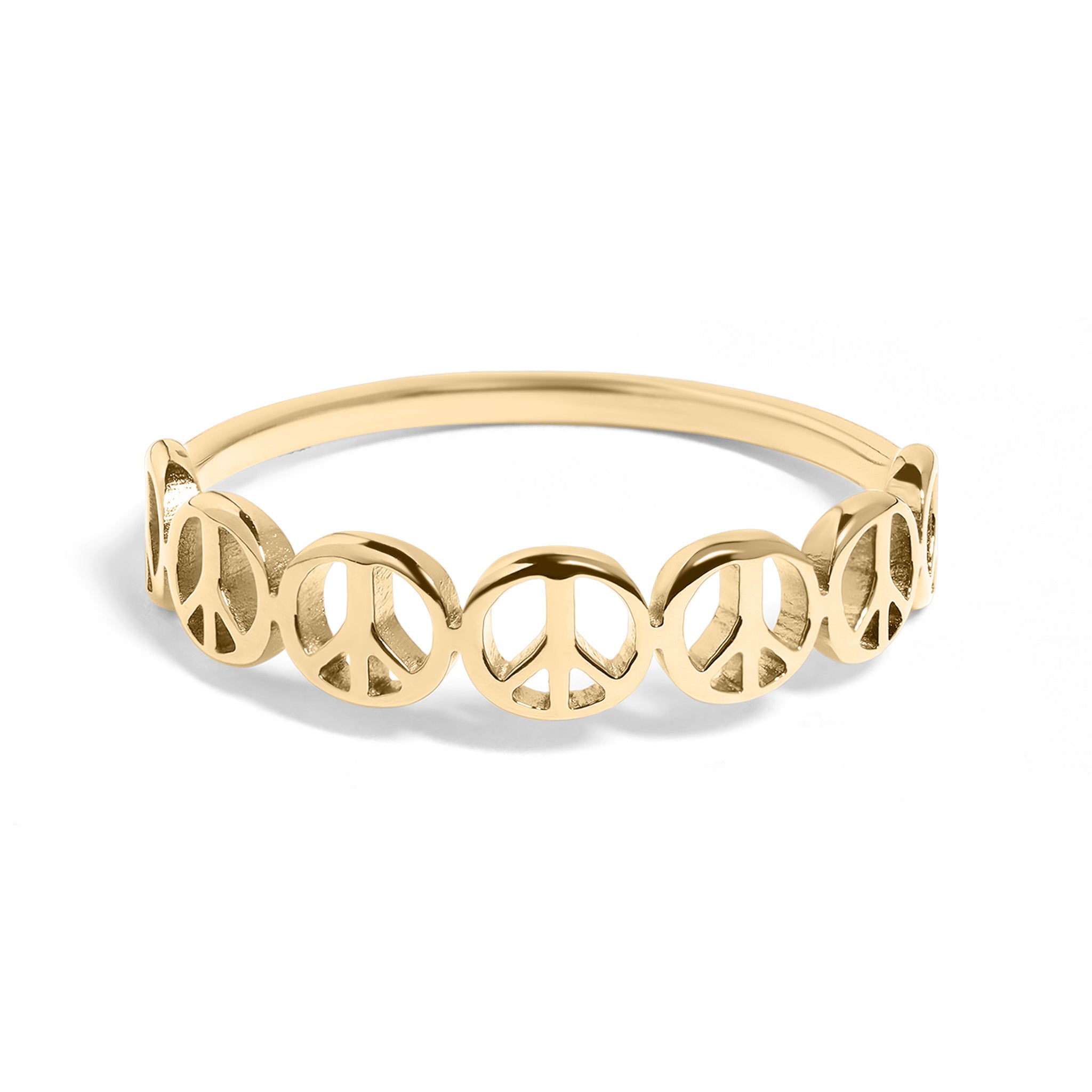 18K Gold PVD Stainless Steel Peace Sign Stacking Ring / CSR0011、mySite、dreamappss