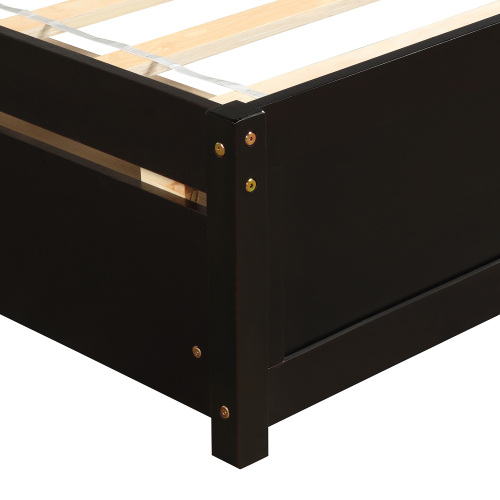 Twin Platform Storage Bed Wood Bed Frame with Two Drawers and Headboard, Espresso(Previous SKU: SF000062PAA)、、casual