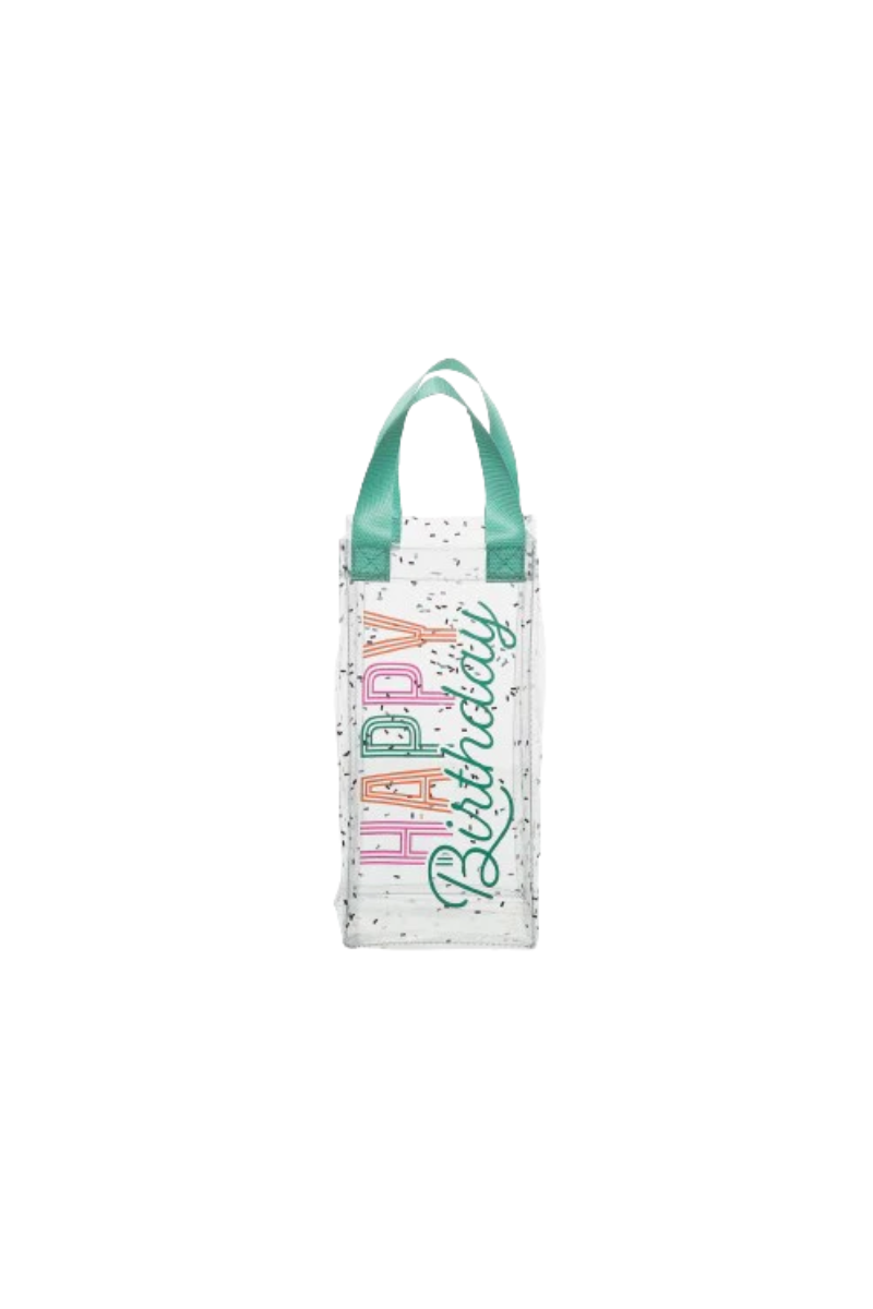 Happy Birthday Confetti Sparkle Clear Wine Bag、mySite、hinf8tx79