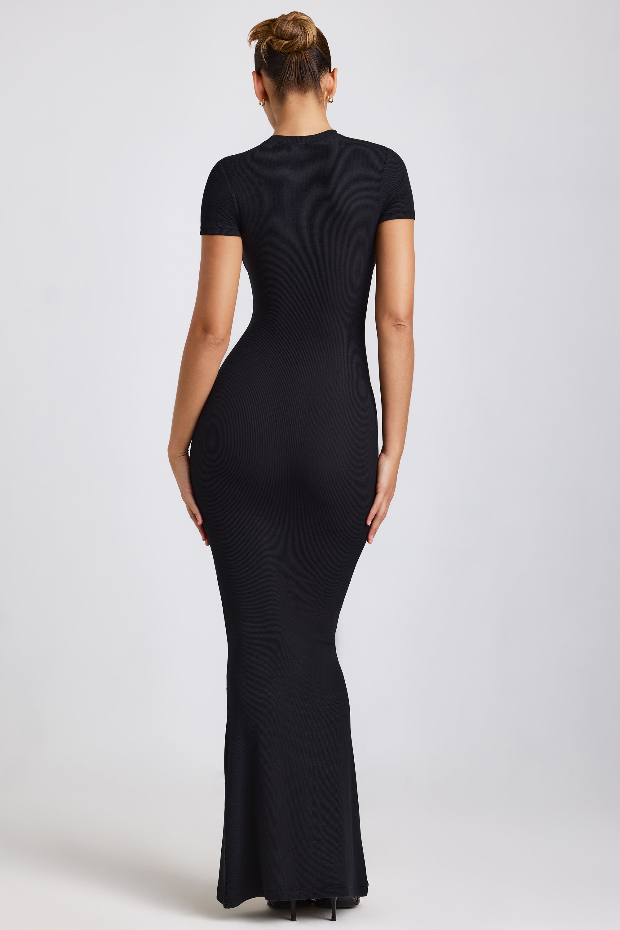 Ribbed Modal Maxi Dress in Black、mySite、solidvoid