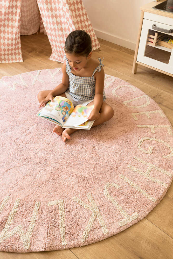 WASHABLE ROUND RUG ABC NATURAL - NUDE、mySite、gigharbornorthrealestate