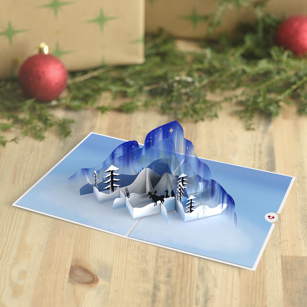 Winter Borealis Scene Pop-Up Card、mySite、solidvoid