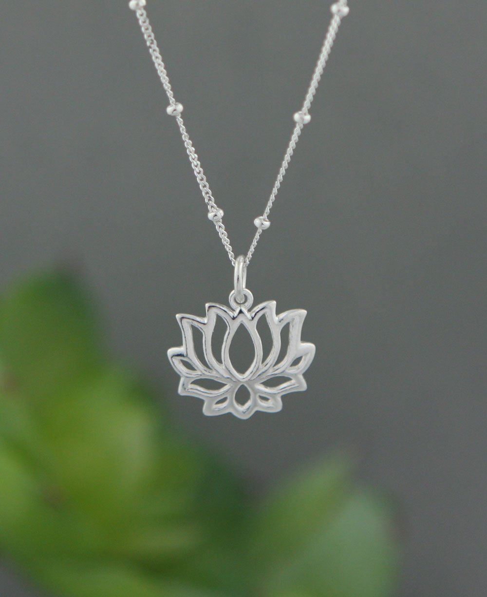 Sterling Silver Lotus Bloom Necklace、mySite、topwebapps