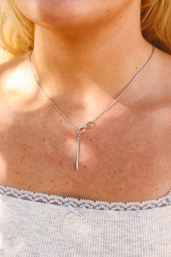 18K Gold PVD Stainless Steel Infinity Lariat Necklace / CHN0063、mySite、dreamappss