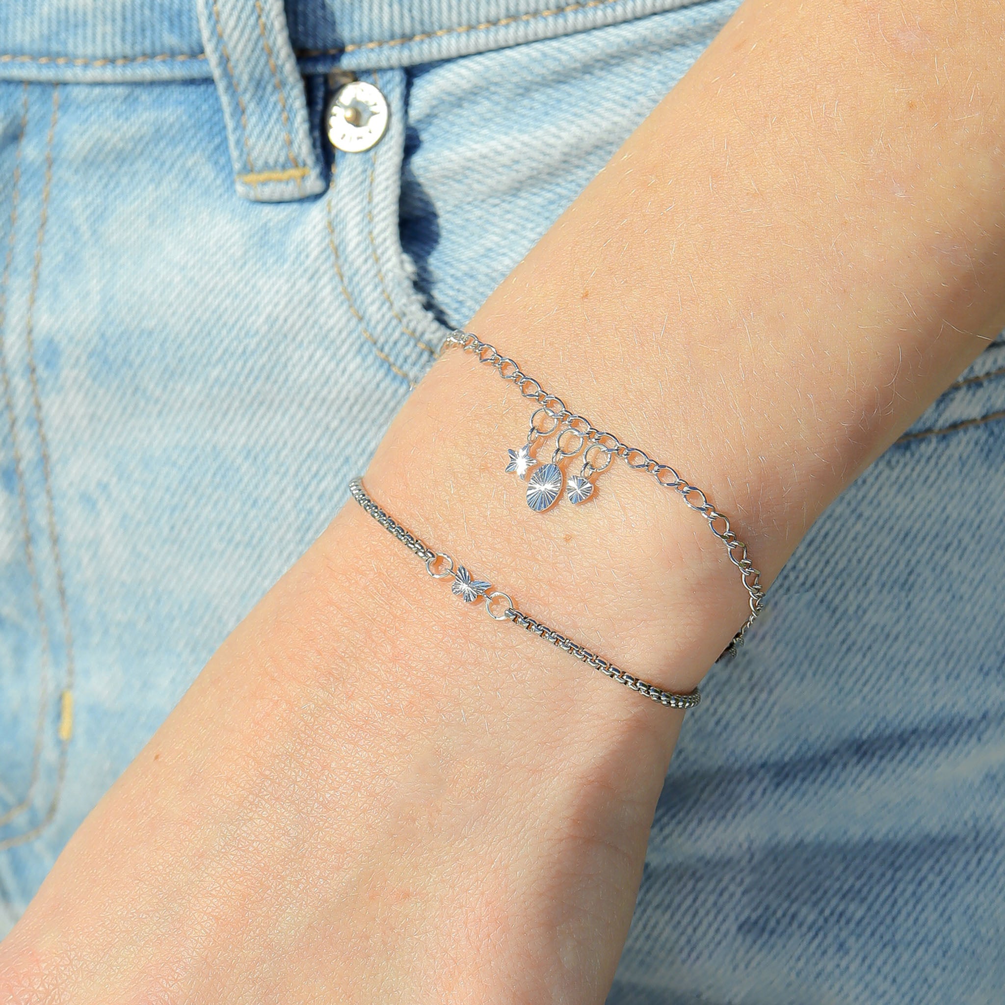 .925 Sterling Silver Sunburst Star Charm for Permanent Jewelry / PMJ1029、mySite、dreamappss