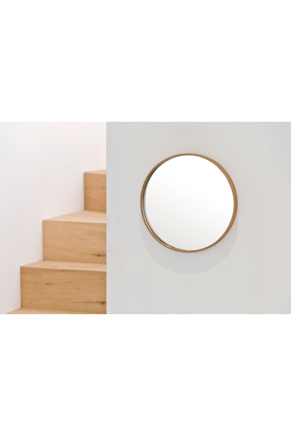 Oak Wooden Round Wall Mirror | Wireworks Glance 310、mySite、neckold