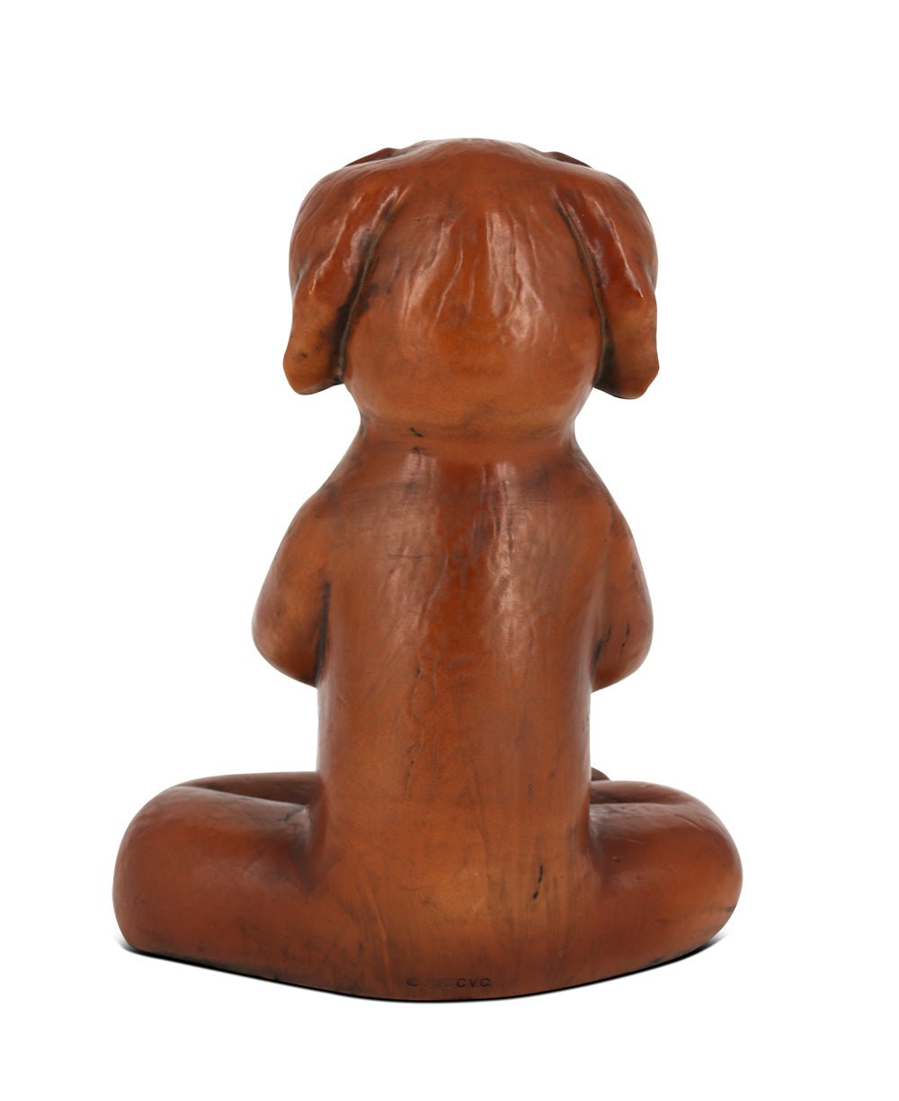 Namaste Dog Statue in Rich Mahogany Tone、mySite、topwebapps